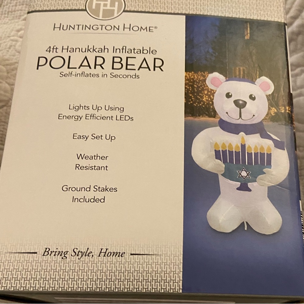 4’ brand new in box Hanukkah / Chanukah inflatable polar  bear